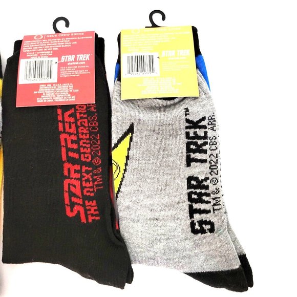 Star Trek Crew Socks Lot Of 4 Kirk Spock Picard Emblem - Picture 10 of 10